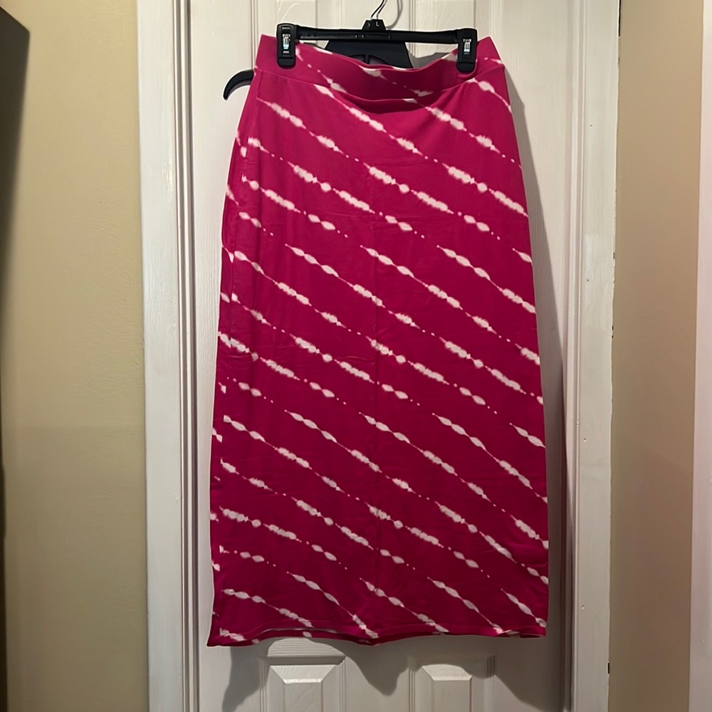 Women’s pink maxi skirt, tie-dye